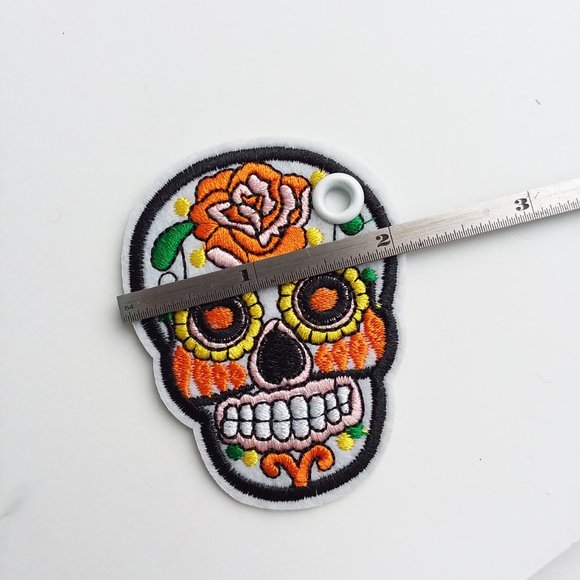 2/$18 Sugar Skull Shoelace patch charm roller skate charm - Picture 5 of 7